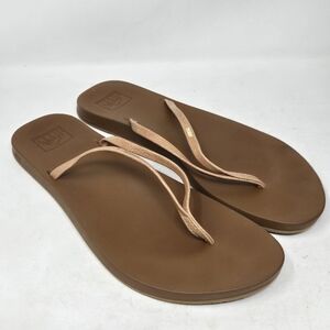 REEF Cushion Slim Flip Flop Silde Sandals Women's Size 9 Tan